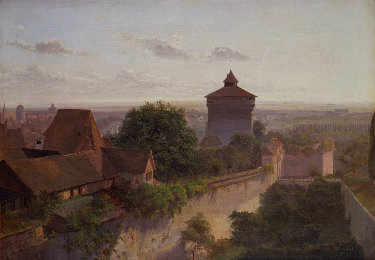 Heidenturm, Nürnberg (olje på lerret) av Niels Anders Bredal