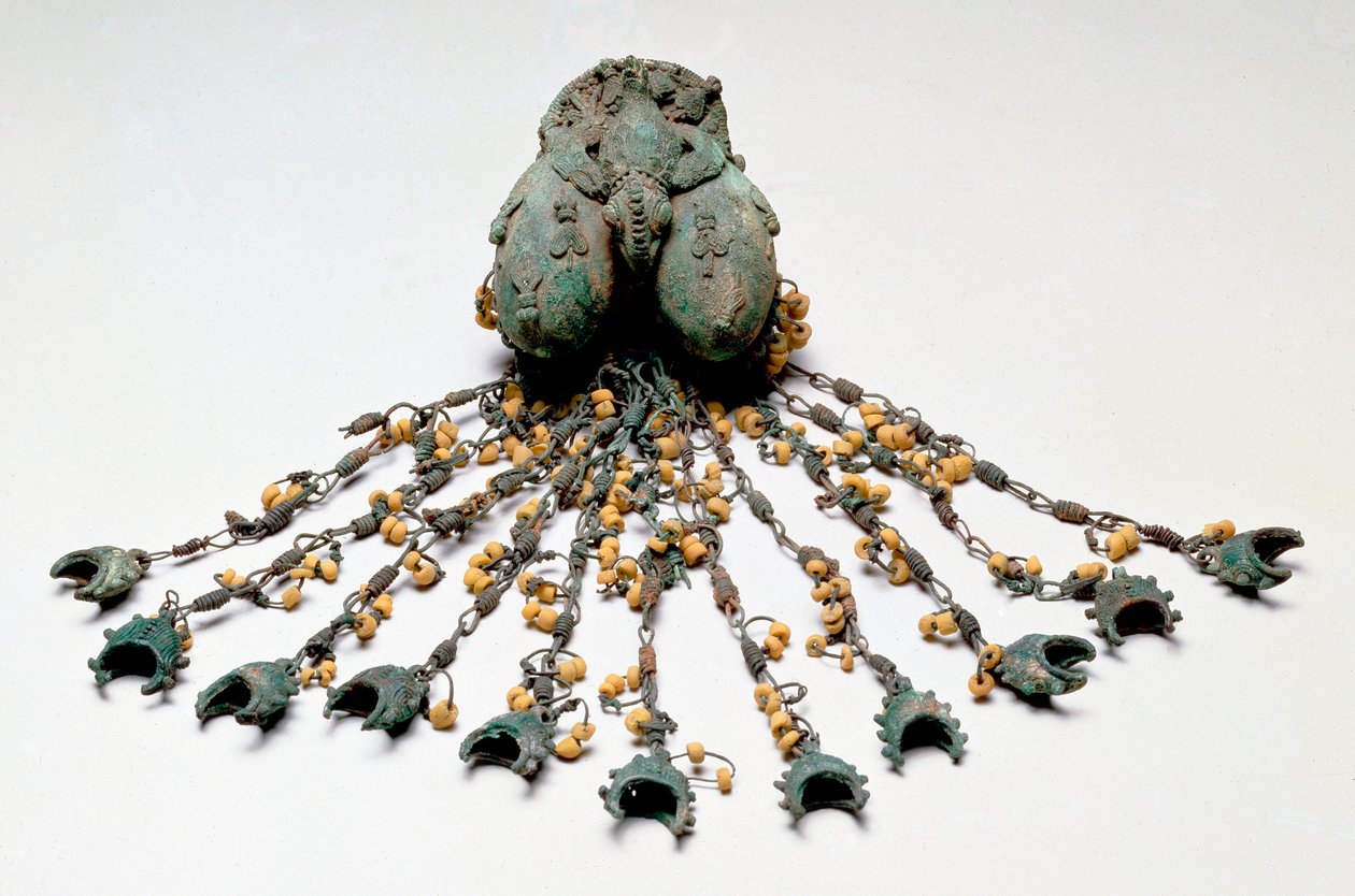 Dobbelt egganheng, Igbo-Ukwu, 9. - 10. århundre (blybronse) av Nigerian