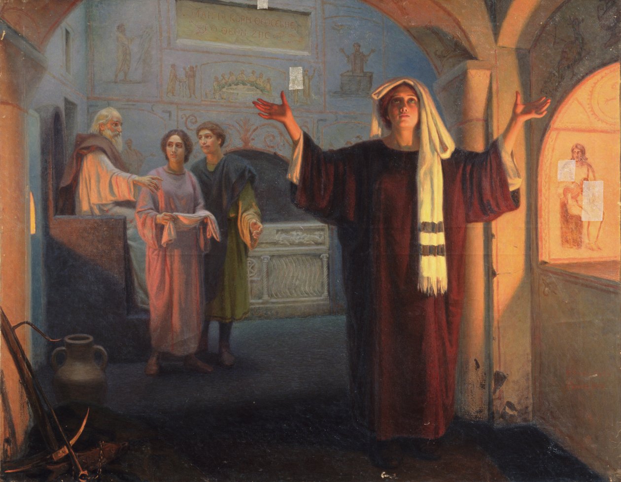 I en katakombe, 1900 av Nikolai Nikolayevich Alexandrov
