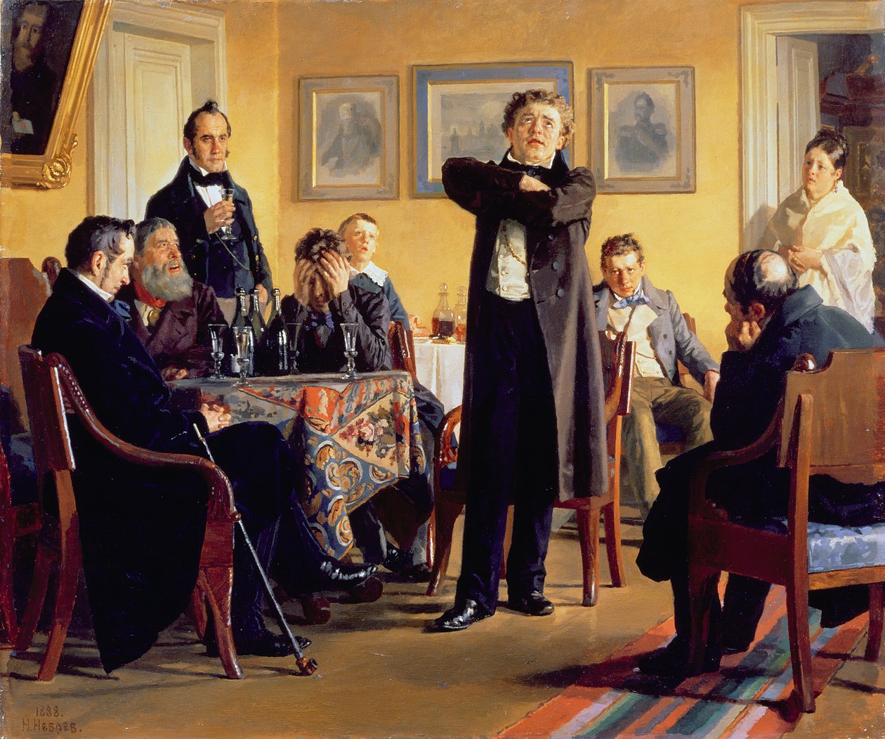 Skuespilleren Pavel Stepanovich Mochalov (1800-48) blant hans beundrere, 1888 av Nikolai Vasilievich Nevrev