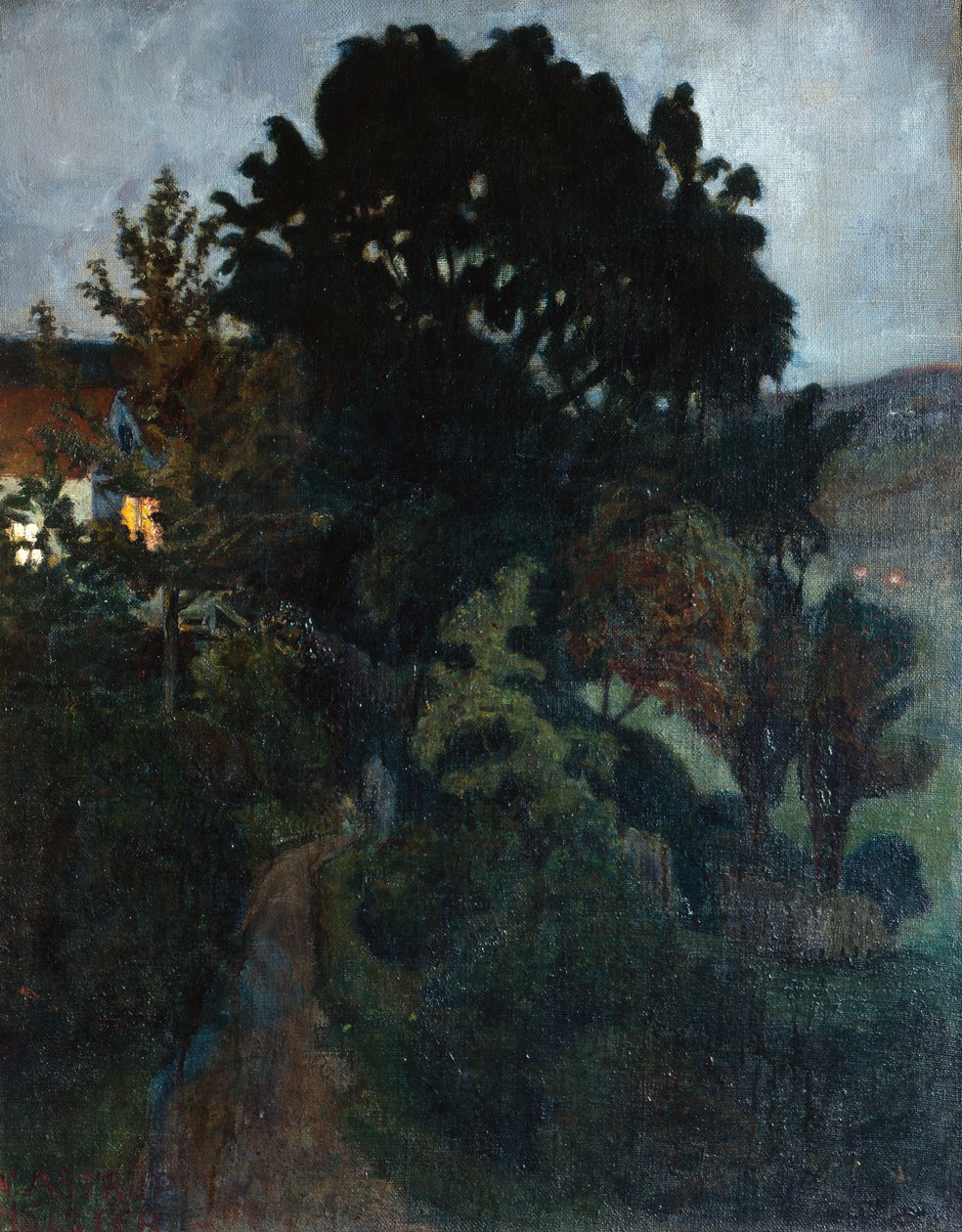 Høstskumring i hagen av Nikolai Astrup