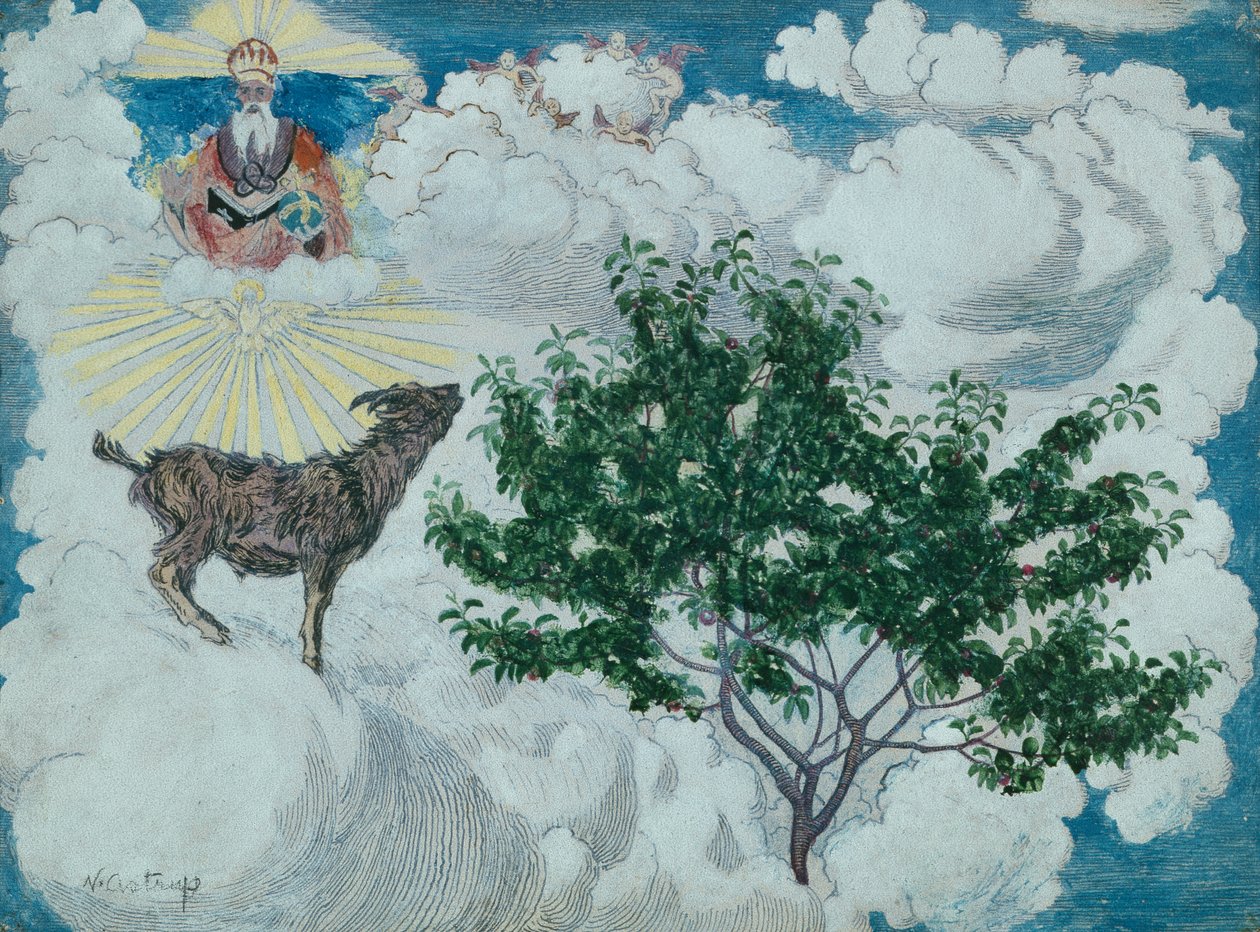 Bukken som kom inn i paradis av Nikolai Astrup