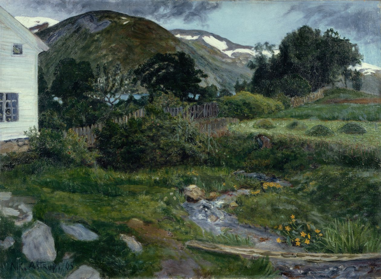 The vicarage ground, Jølster (Joelster) av Nikolai Astrup