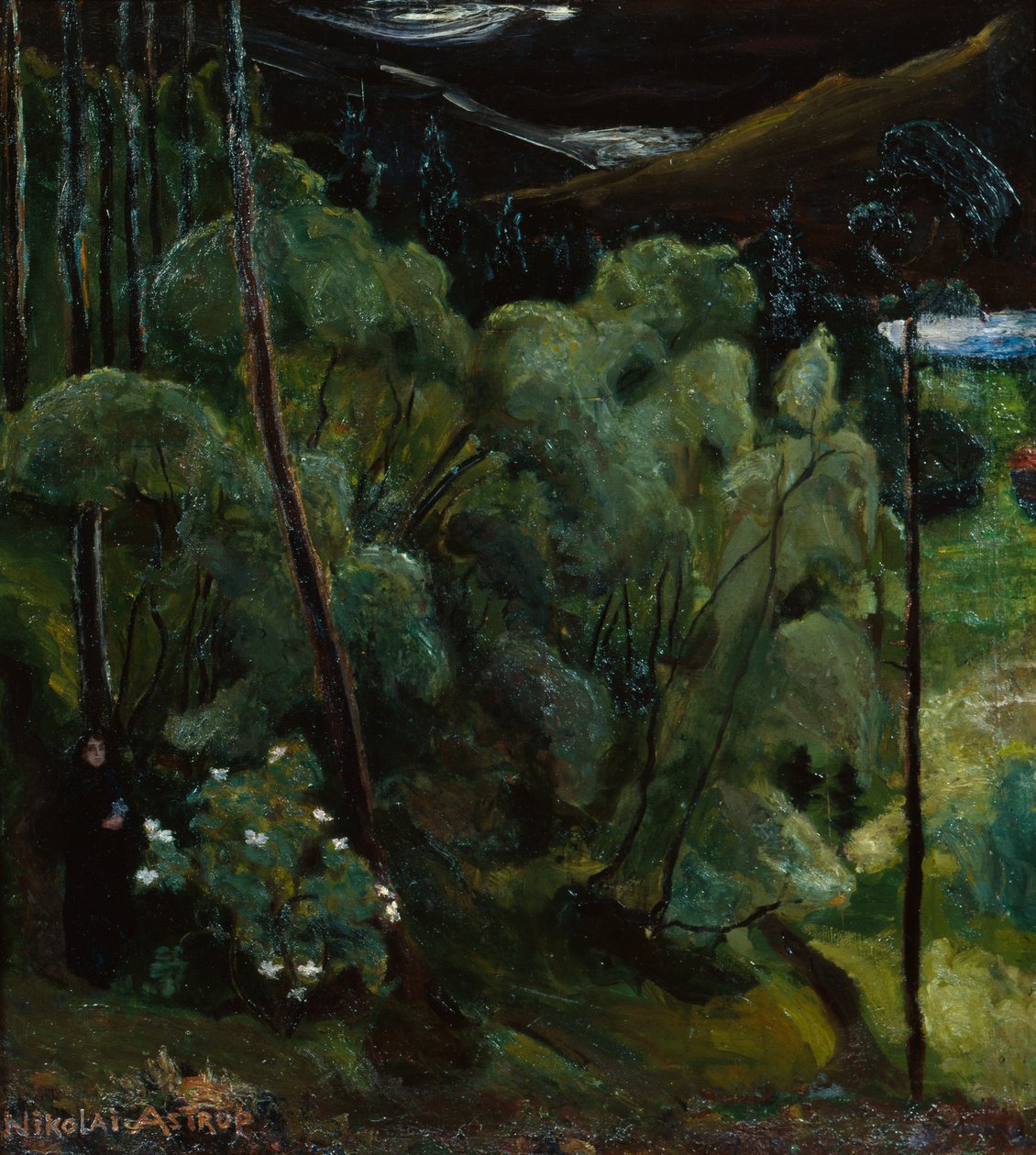 Kvinne i skogen av Nikolai Astrup