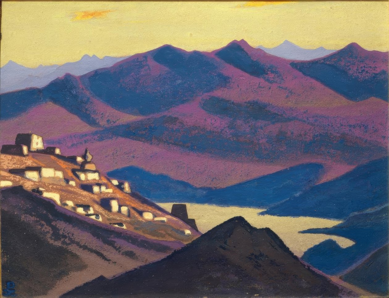 Jam Zo Lake (bosetning i fjellene) av Nikolai Konstantinowitsch Roerich