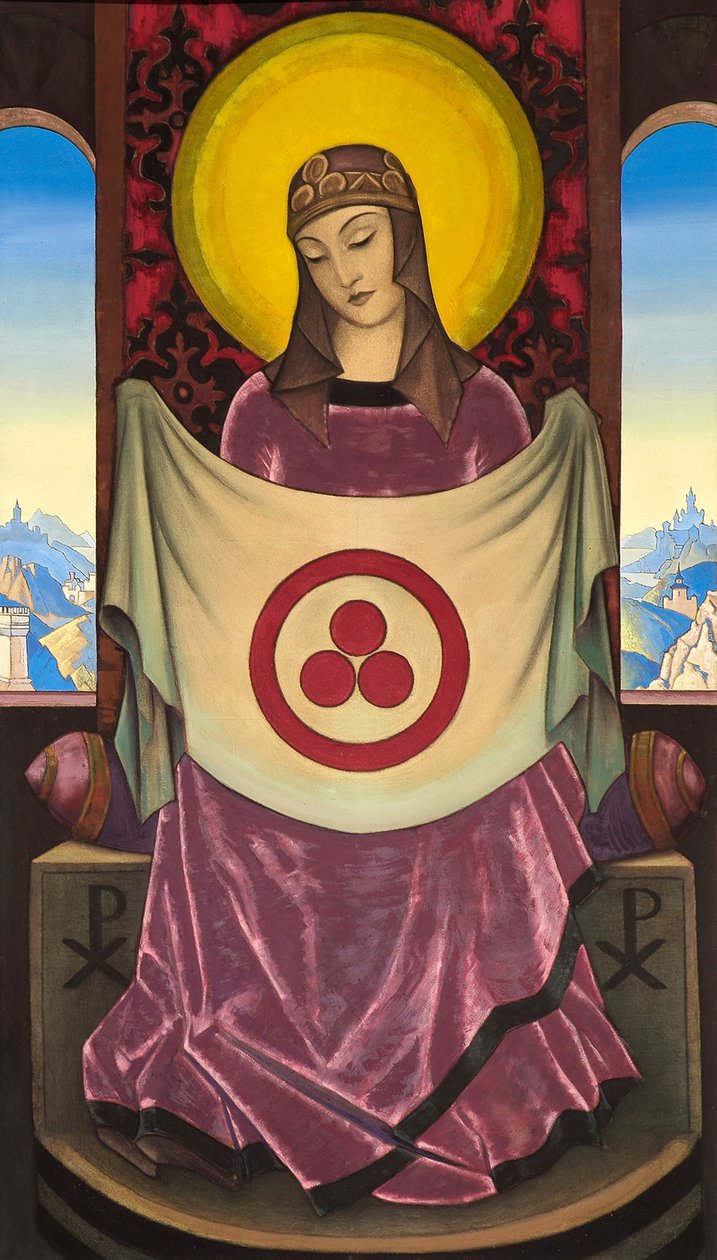 Madonna Oriflamma, 1932. av Nikolai Konstantinowitsch Roerich