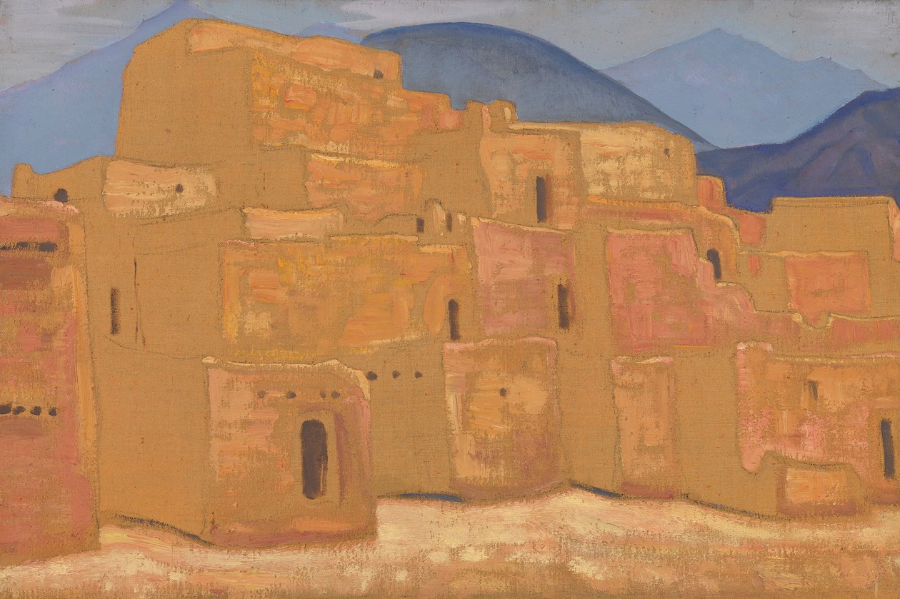 Taos Pueblo, New Mexico, ca 1921 av Nikolai Konstantinowitsch Roerich