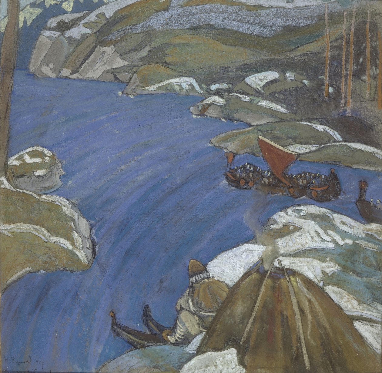 The Varangian Way, 1904 av Nikolai Konstantinowitsch Roerich
