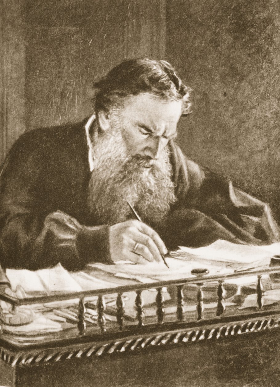 Leo Tolstoy (sepia-bilde) av Nikolai Nikolaevich Ge