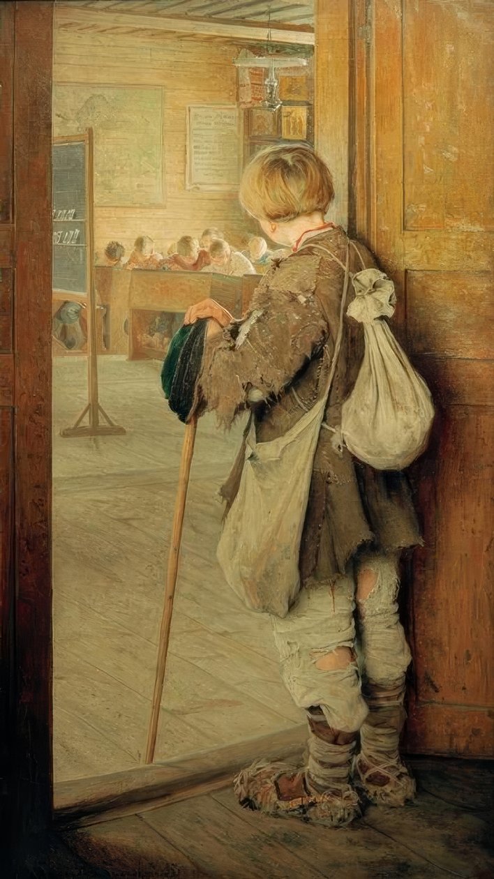 Ved skoledøra av Nikolai P. Bogdanow Bjelski
