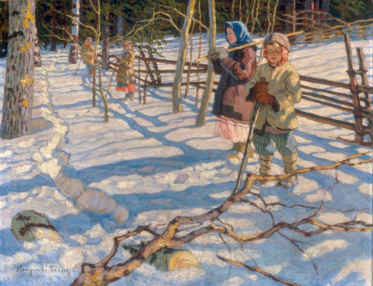 Barn i snøen av Nikolai P. Bogdanow Bjelski