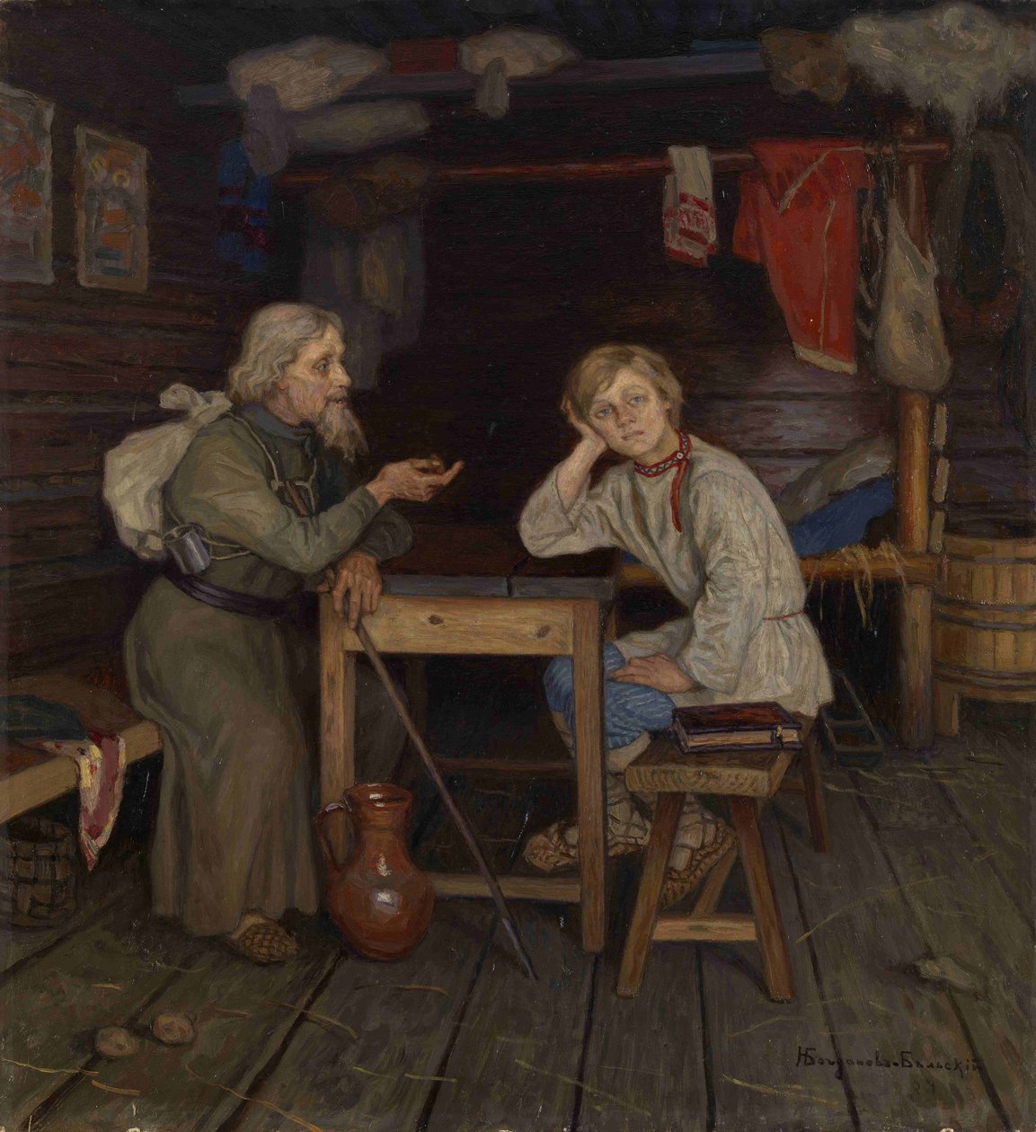 Ung munk, 1889 av Nikolai Petrovich Bogdanov Belsky