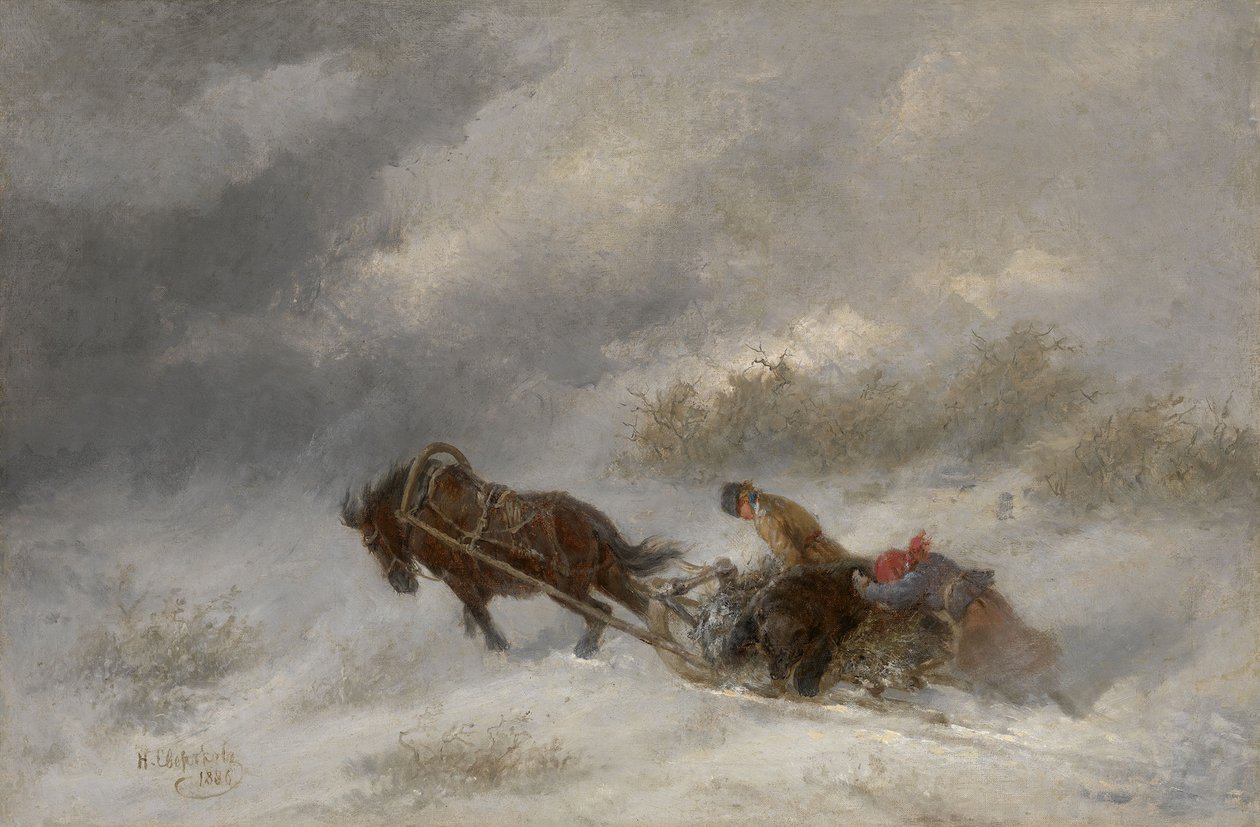 Bear Hunters in the Blizzard av Nikolai Yegorovich Sverchkov