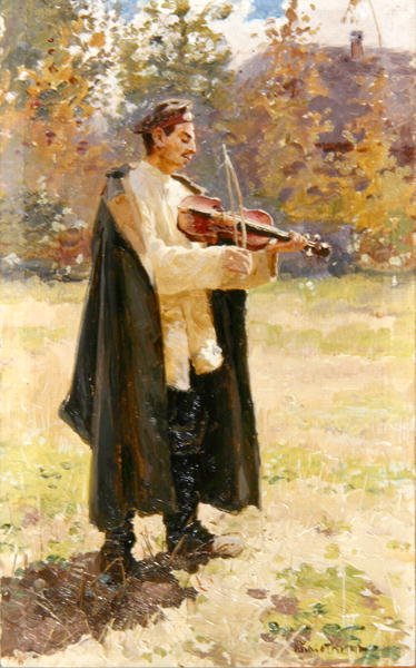 Soldatfiolinist, 1897 av Nikolaj Alekseevich Kasatkin