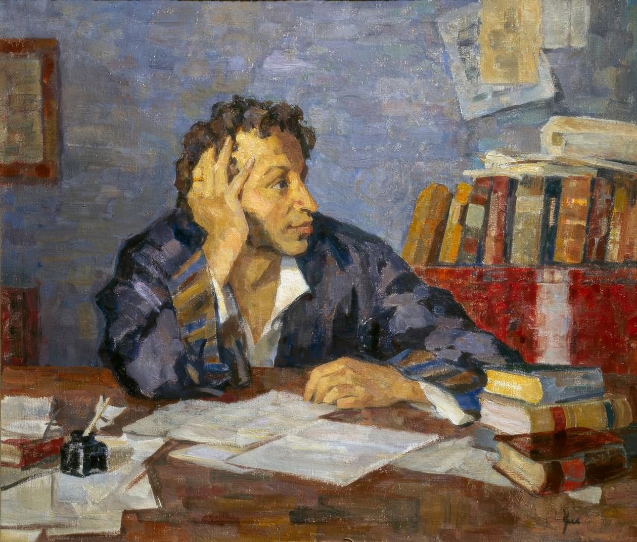 Portrett av poeten Alexander S. Pushkin av Nikolaj Pawlowitsch Uljanow