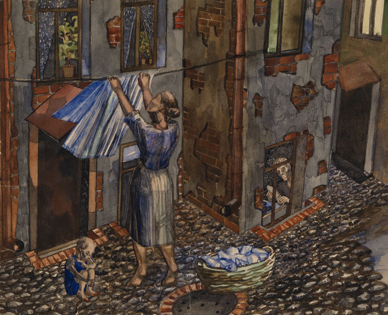 Old Courtyard, 1930 av Nikolay Ivanovich Evgrafov