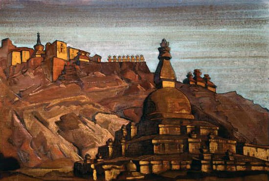 Tibetansk landskap, ca. 1920 (tempera på papp) av Nikolay Konstantinovich Rerich