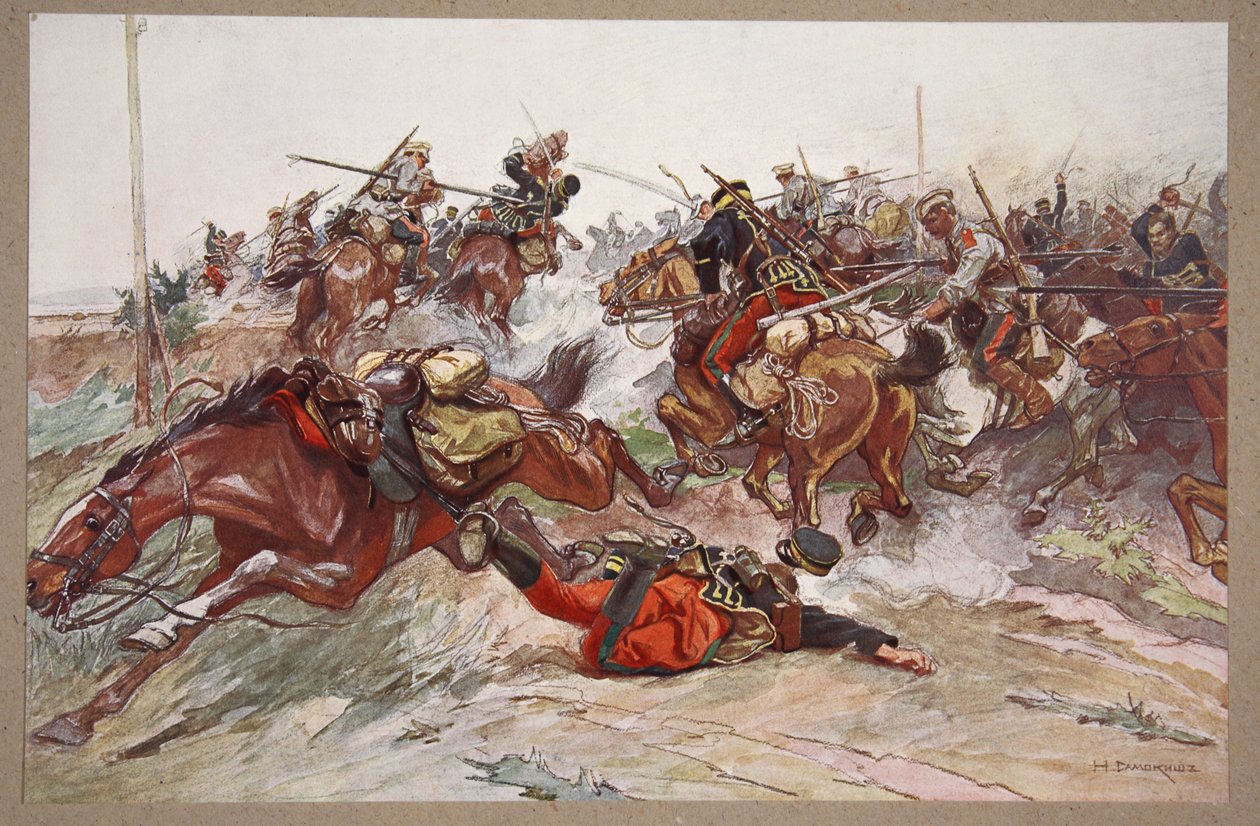Slaget ved Wafangou av Nikolai Semyonovich Samokish