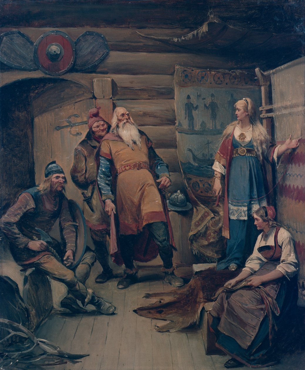 Proposal messenger from Harald Hårfagre to Gyda av Nils Bergslien