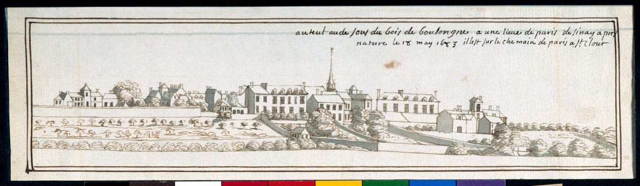Auteil (penn og blekk med vask på papir) av Noel Gasselin