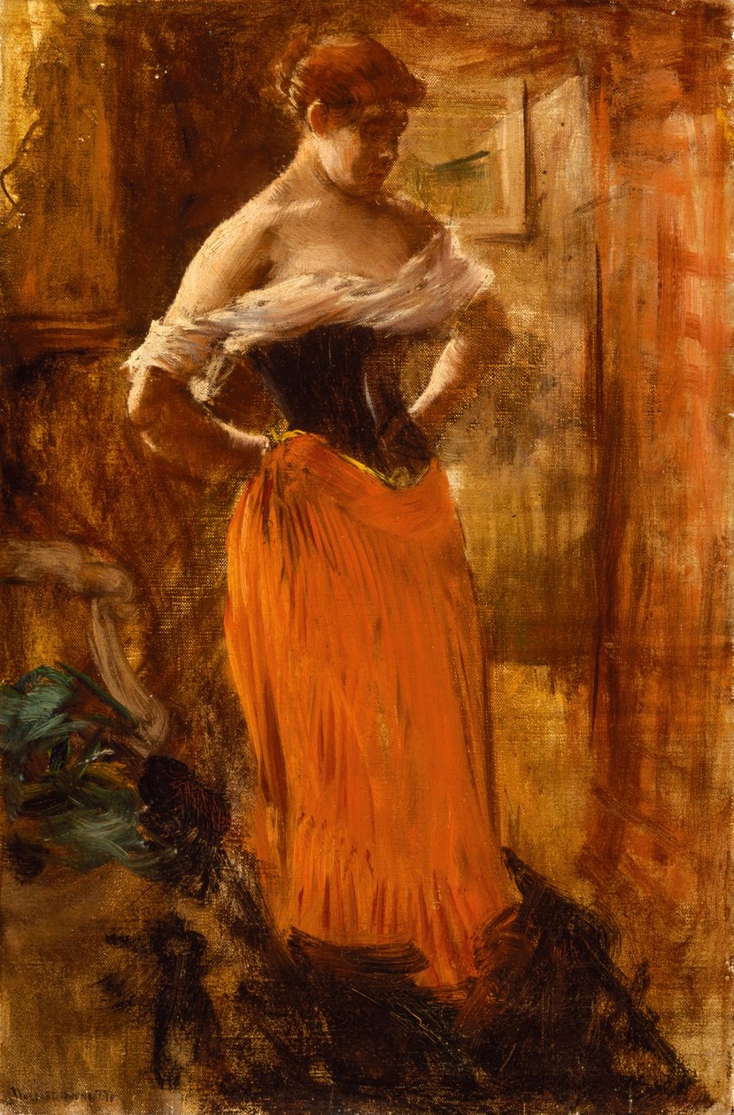La Toilette (olje på lerret) av Norbert Goeneutte