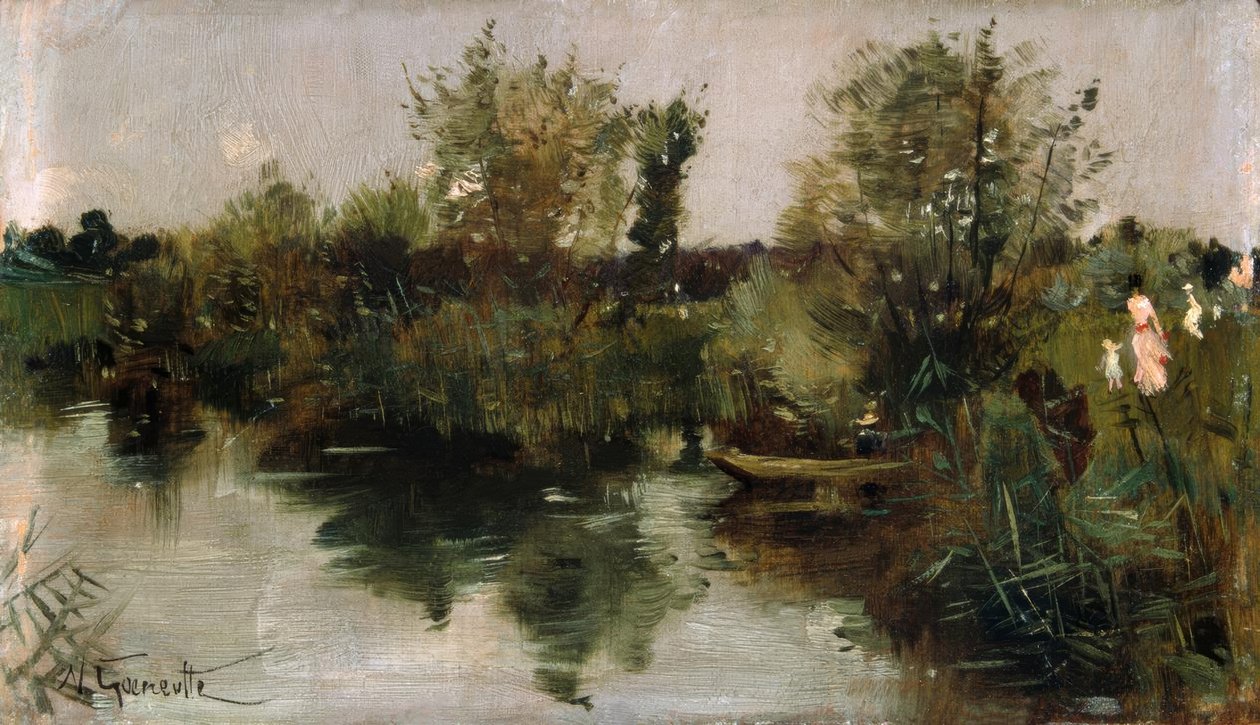 N.Goeneutte, Idyllisk elvelandskap av Norbert Goeneutte
