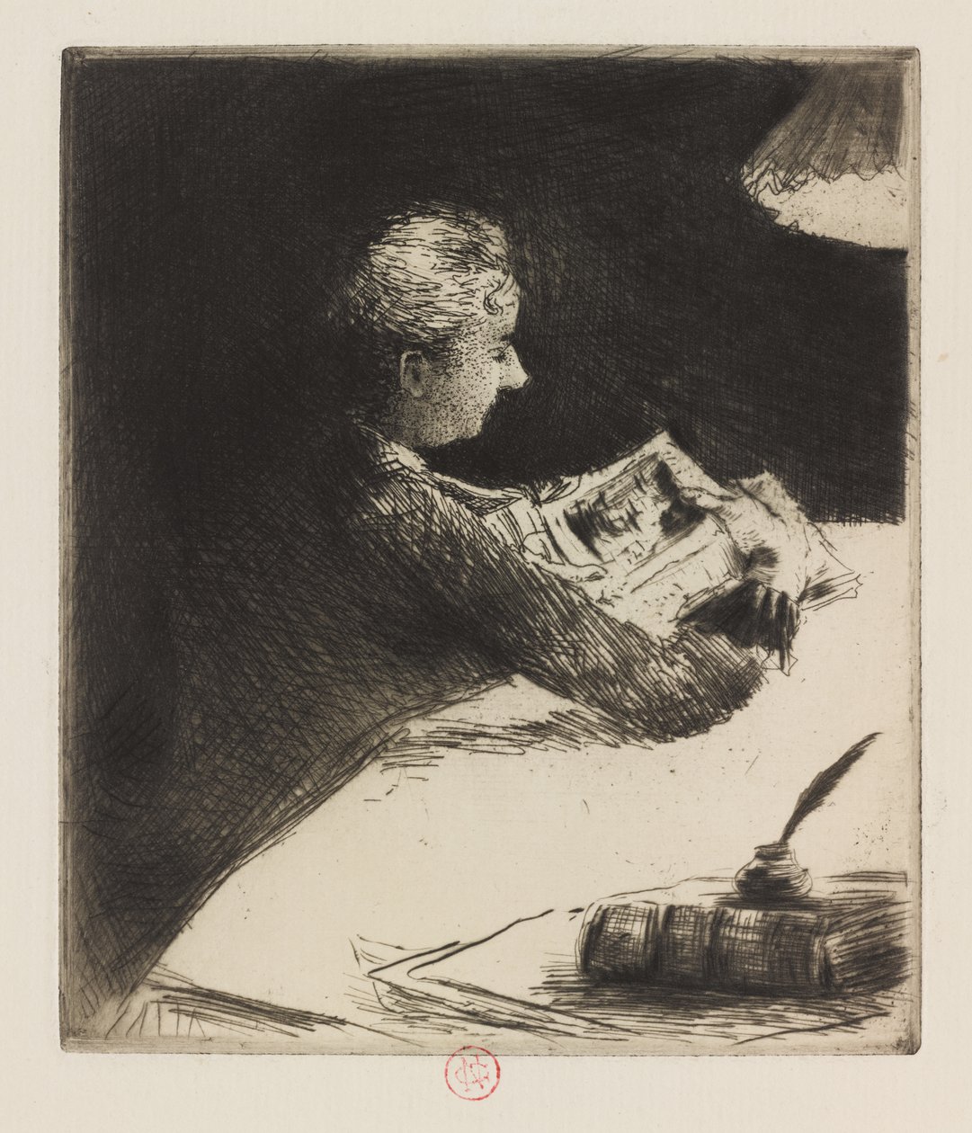 Leser om natten, 1864-94 av Norbert Goeneutte