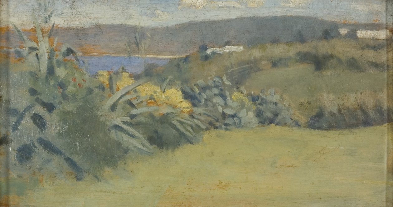 Tangier Landscape, ca. 1885 (olje på panel) av Norman Garstin