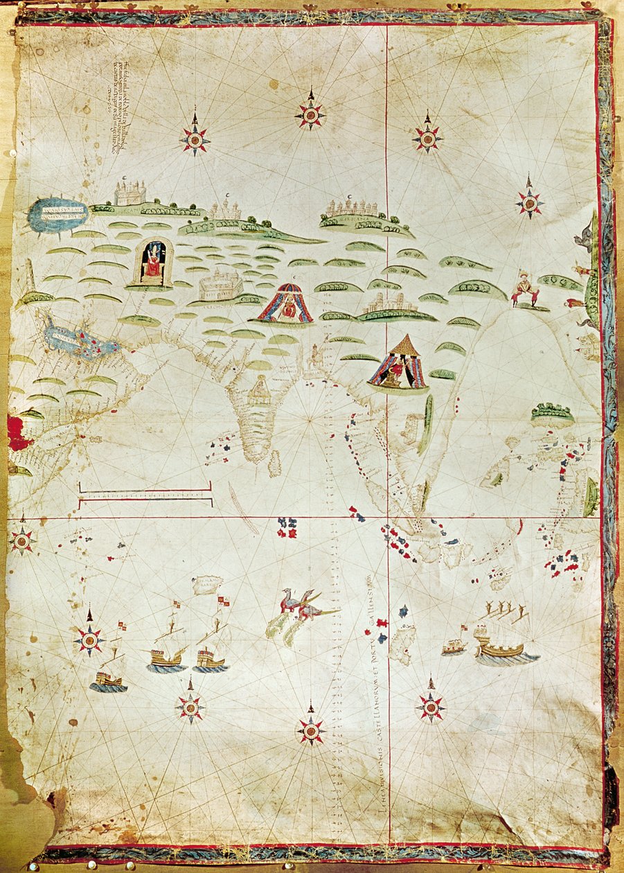 Kart over Molukkene, 1522 (manuskript på vellum) av Nuno Garcia de Toreno