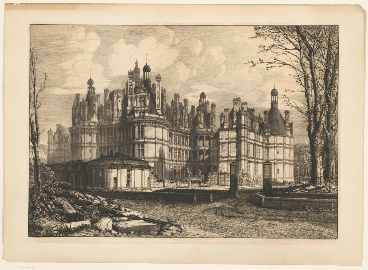 Utsikt over et slott av Octave Guillaume de Rochebrune