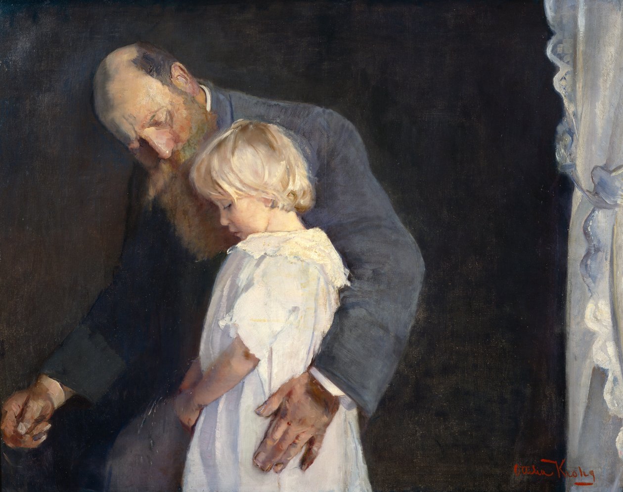 Stakkars lille (Christian Rogh og Nana) av Oda Krohg