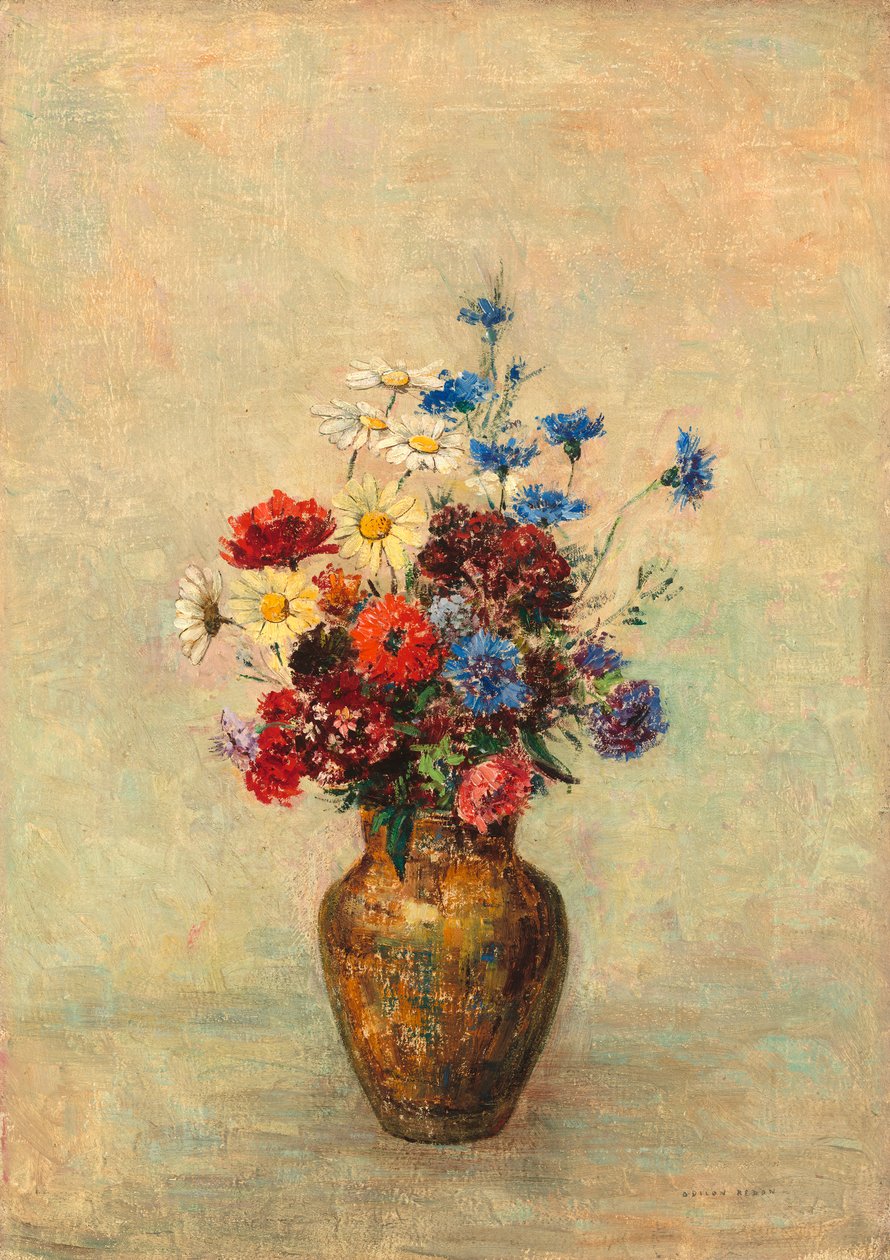 Blomster i en vase, ca. 1910 av Odilon Redon