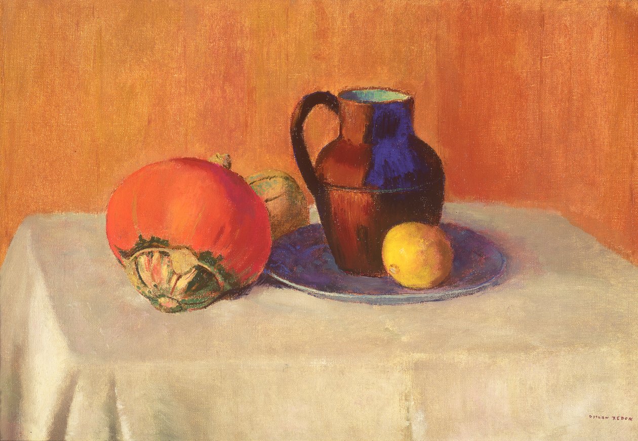 Stilleben med en mugge, ca. 1901-03 av Odilon Redon