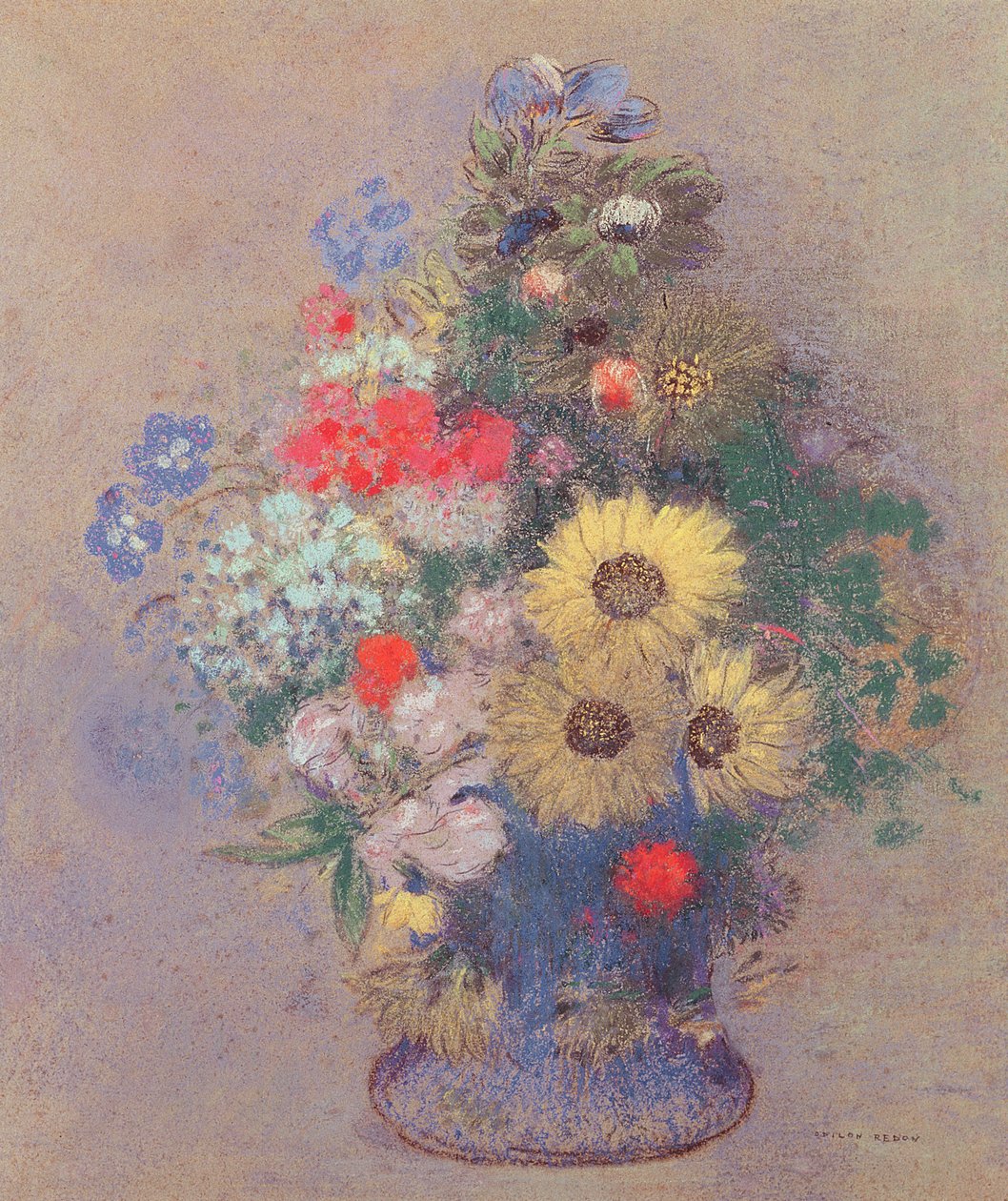 Vase med blomster, ca. 1900 av Odilon Redon