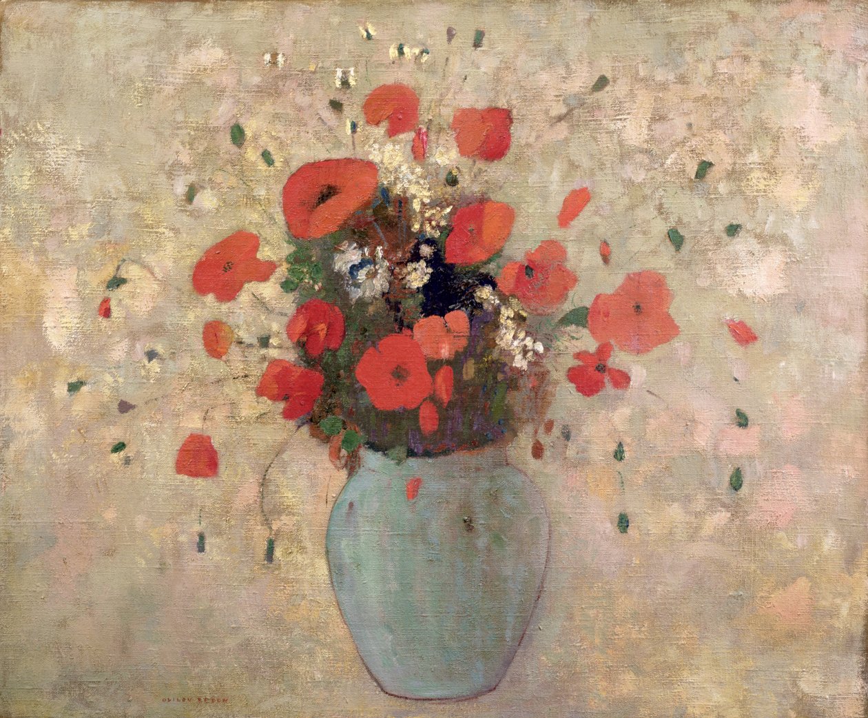 Vase med valmuer av Odilon Redon