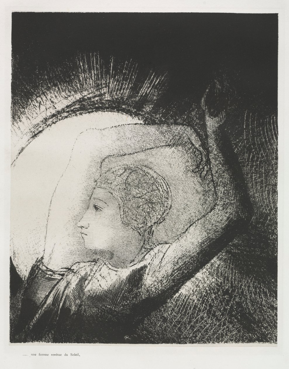 En kvinne kledd med solen av Odilon Redon