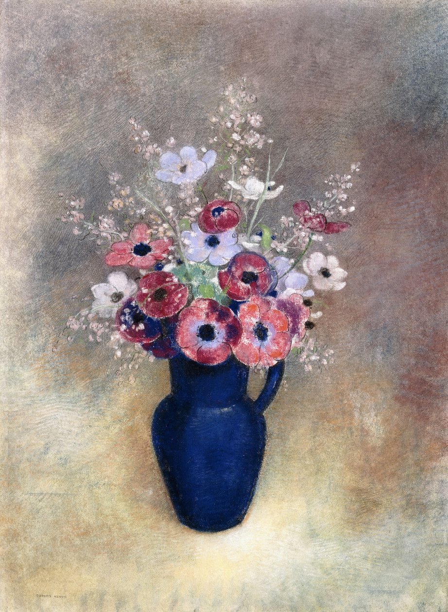 Anemoner i en kanne, 1910-15 av Odilon Redon
