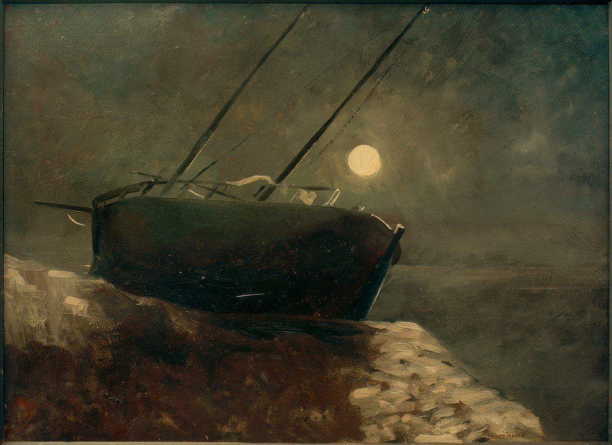 Månebelyst båt av Odilon Redon