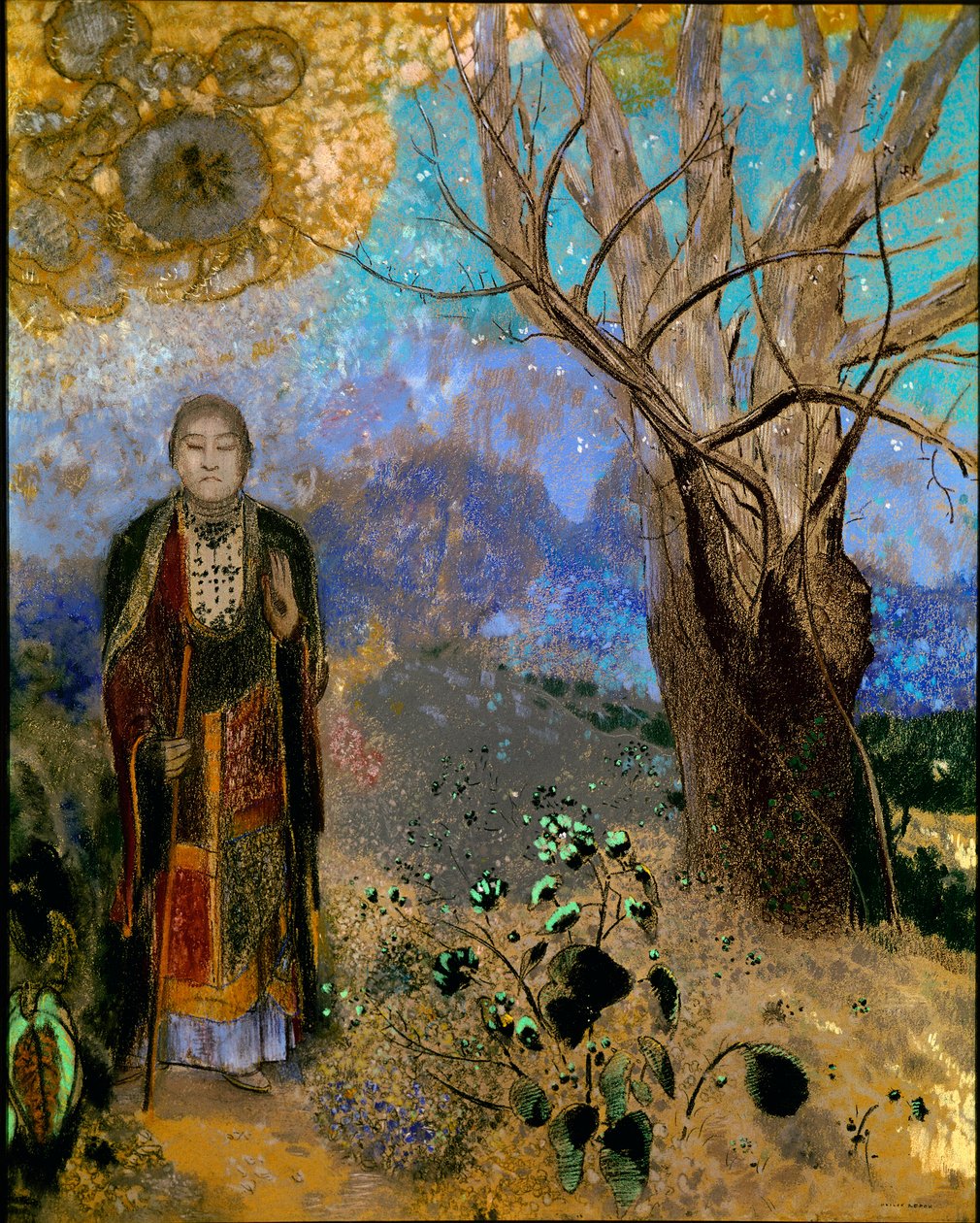 Buddha (olje på lerret av Odilon Redon