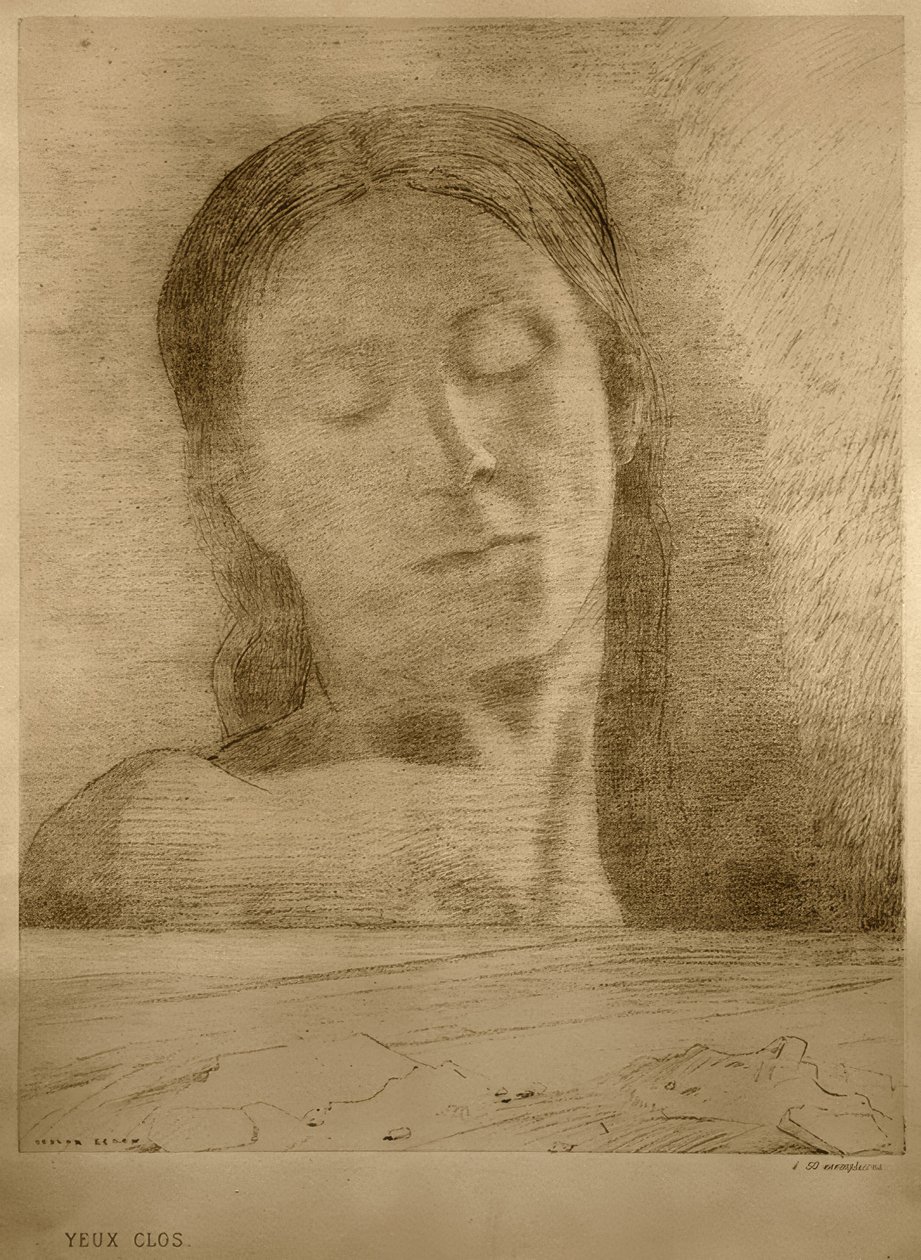 Lukkede øyne av Odilon Redon