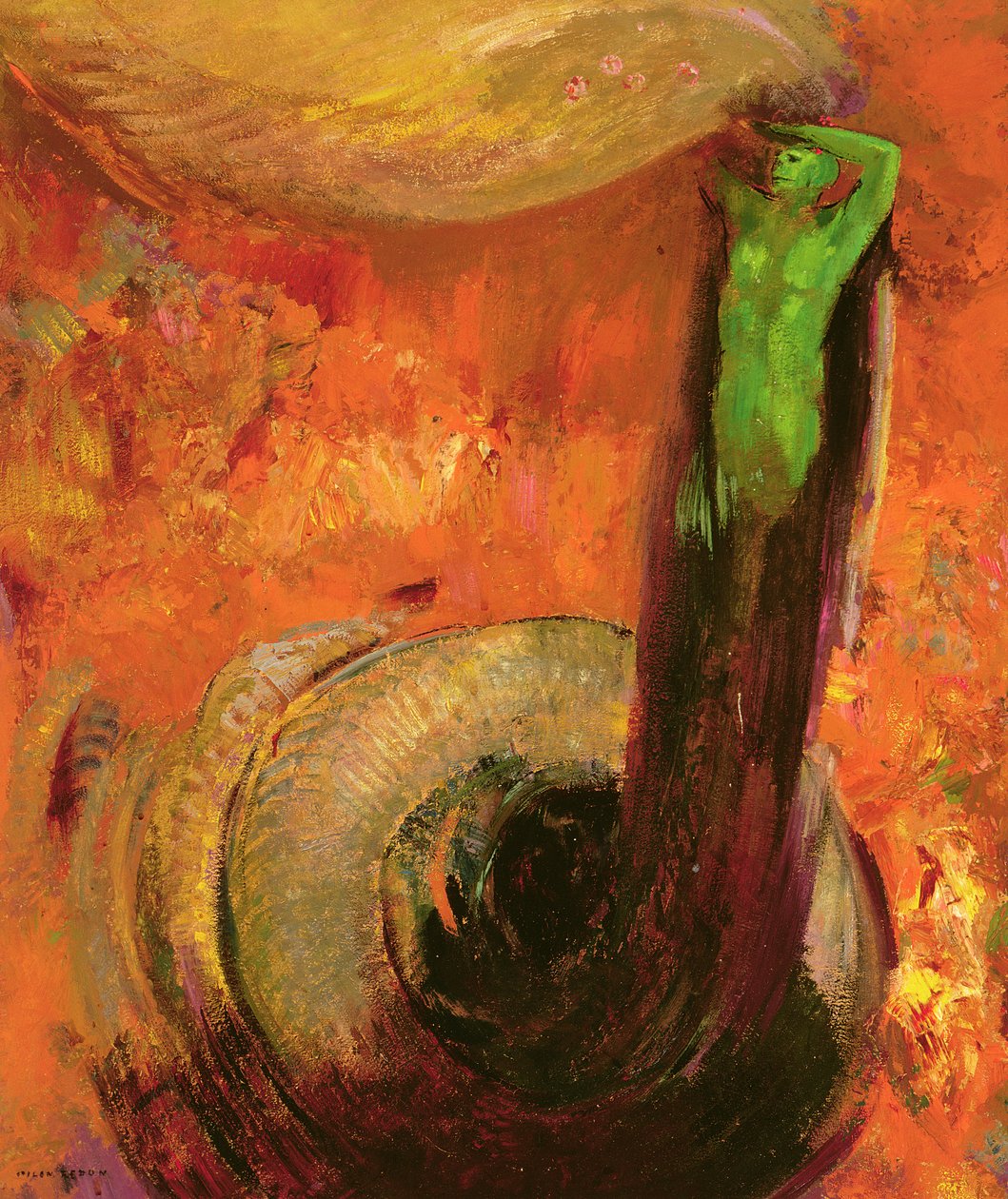 Grønn død, ca. 1905 av Odilon Redon