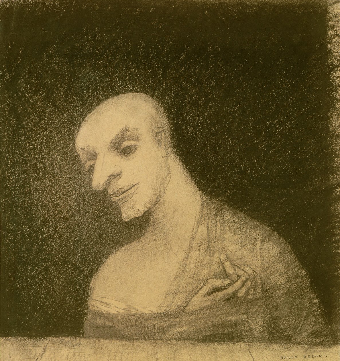 Imaginær figur, ca. 1881 (kritt og kull på papir) av Odilon Redon