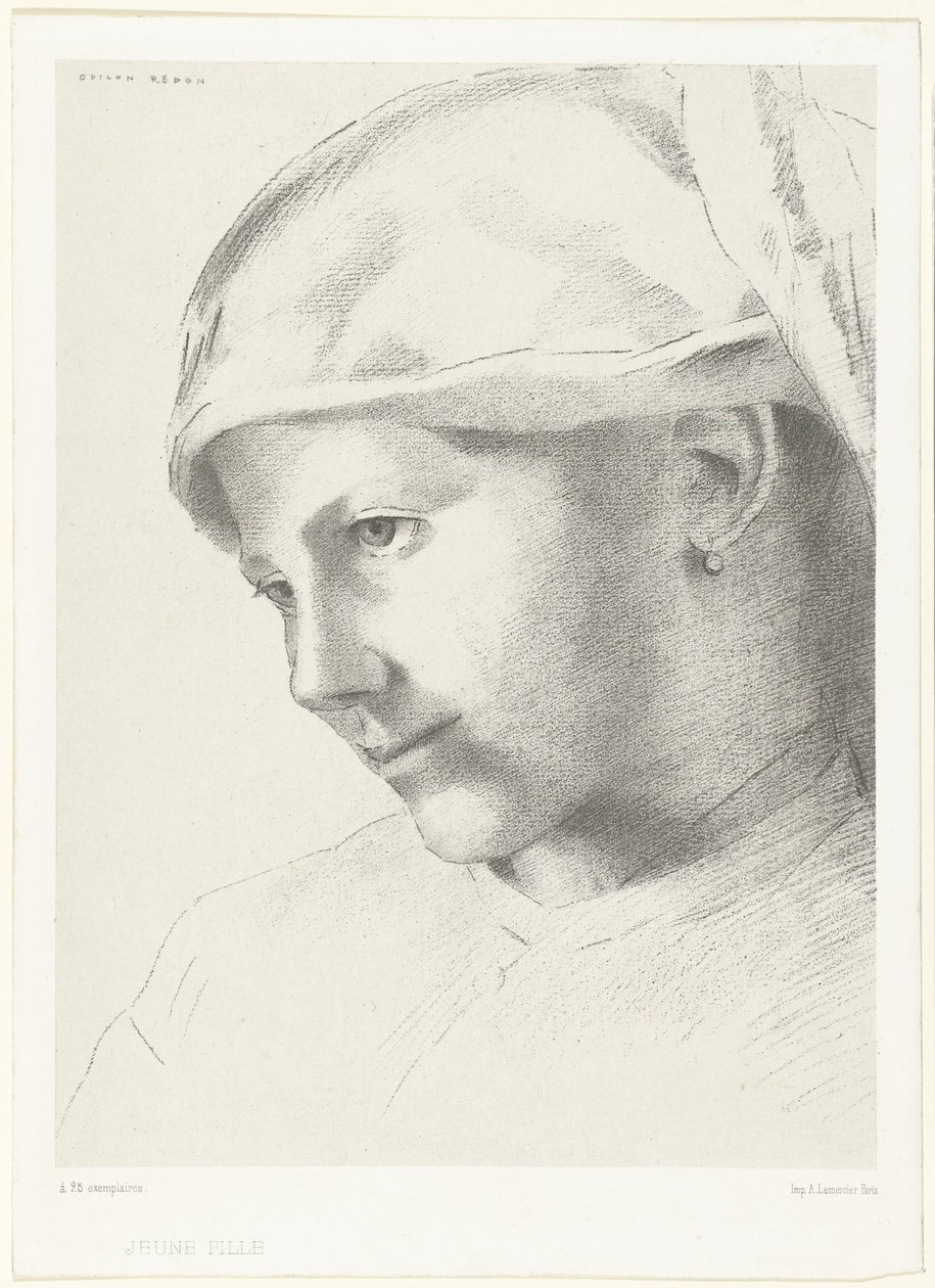 Ung jente Ung jente (tittel på objekt) av Odilon Redon