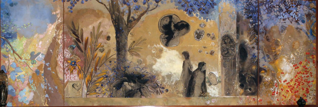 Natten, 1910-1911. av Odilon Redon