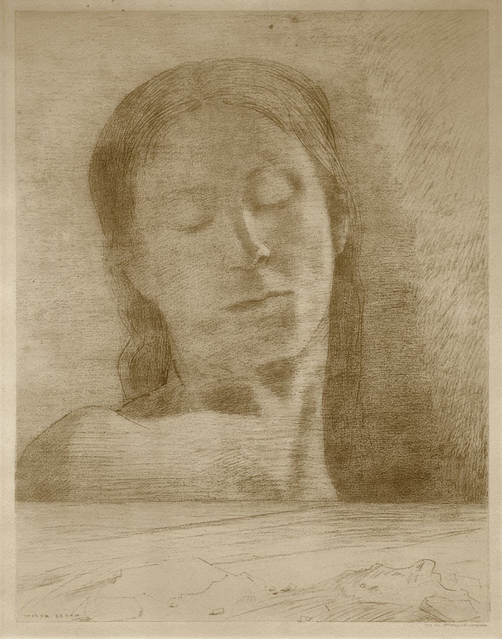 Øyne lukket av Odilon Redon
