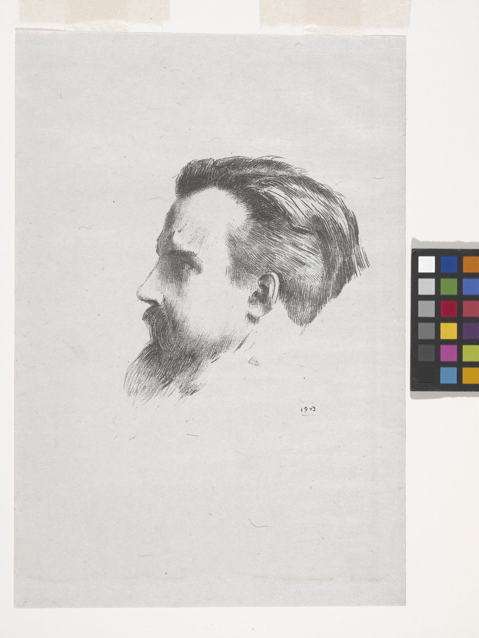 Maurice Denis (litografi på kinesisk volant papir) av Odilon Redon