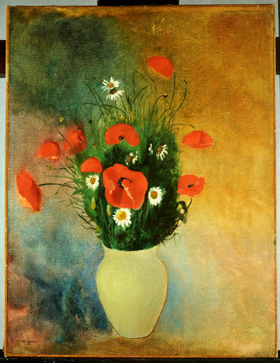 Valmuer og tusenfryd, ca. 1913 av Odilon Redon