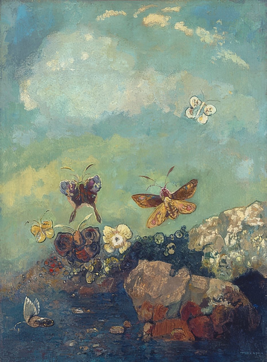 Sommerfugler. Rundt 1910 av Odilon Redon