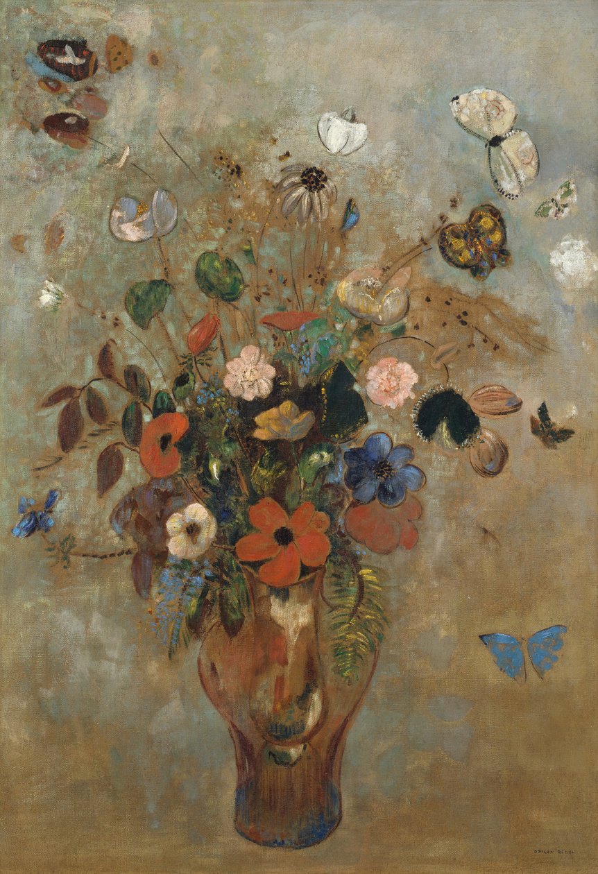 Stilleben med blomster, 1905. av Odilon Redon