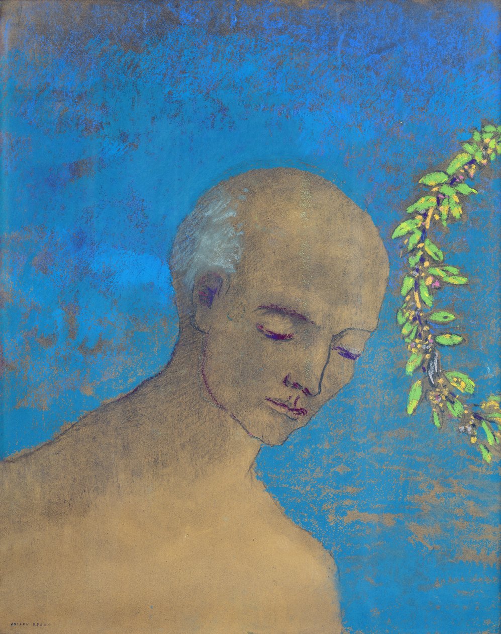 The Crown, 1910 (pastell og kull) av Odilon Redon
